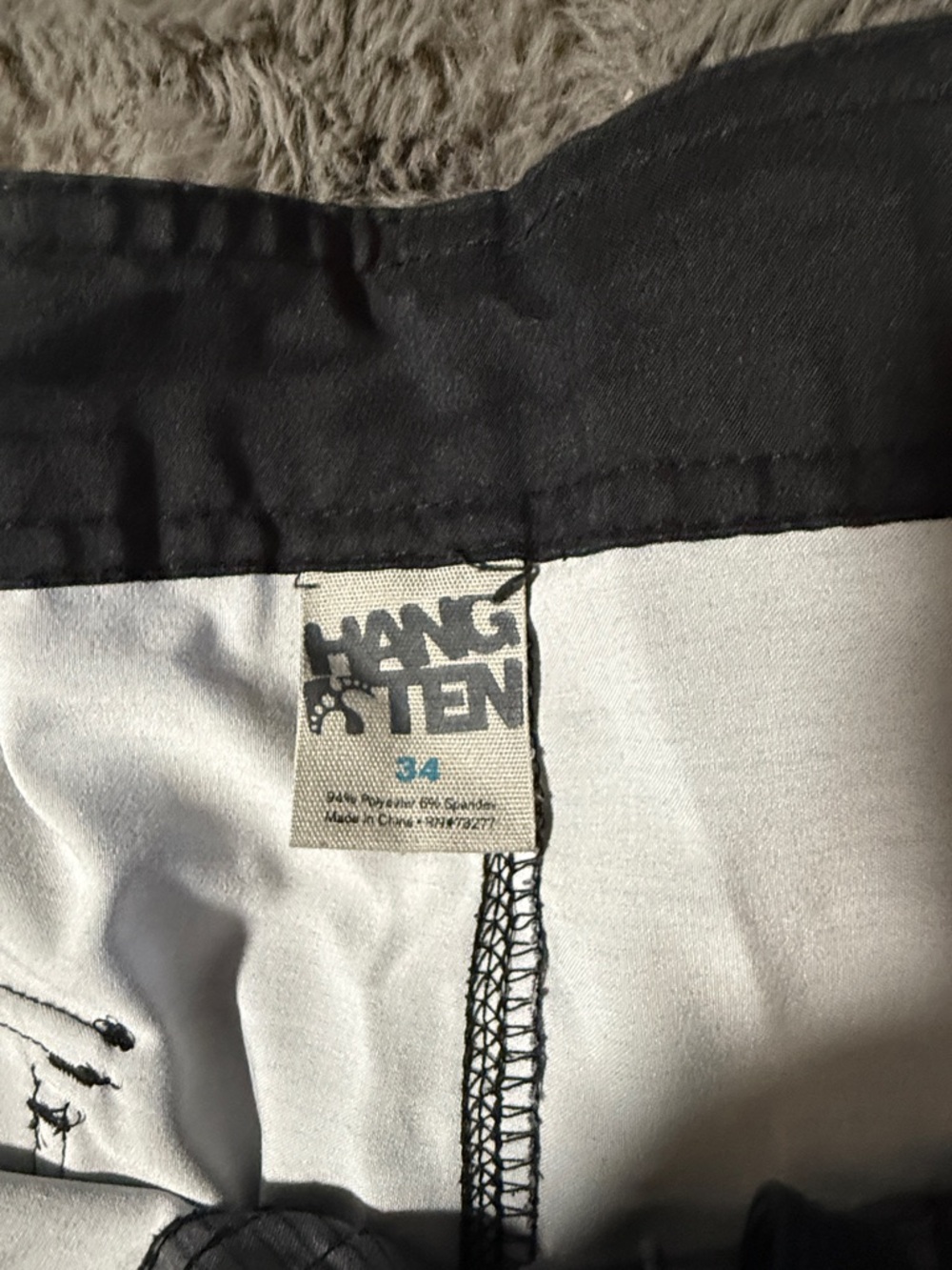 Hang Ten Gray and Light Blue Striped Men's Swim Trunks - Picture 3 of 7